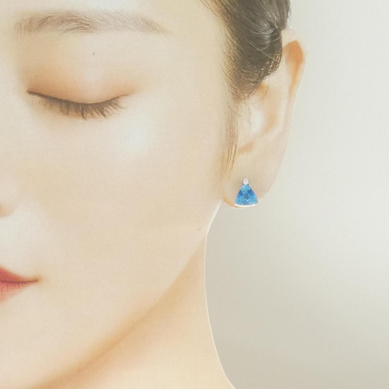 PT900 ブルートパーズ ピアス 3.00CT