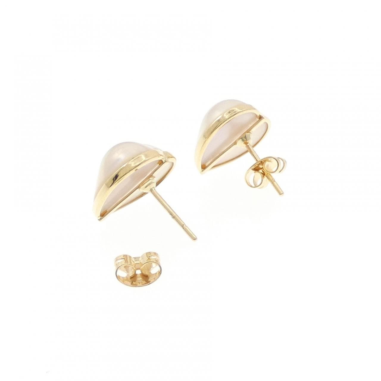 K18YG ハート マベパール ピアス