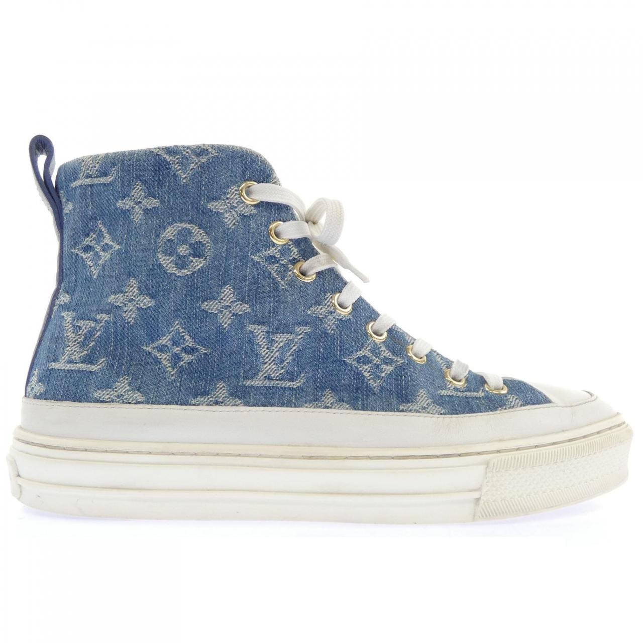 ルイヴィトン LOUIS VUITTON デニムモノグラム ハイカット ステラーライン スニーカー