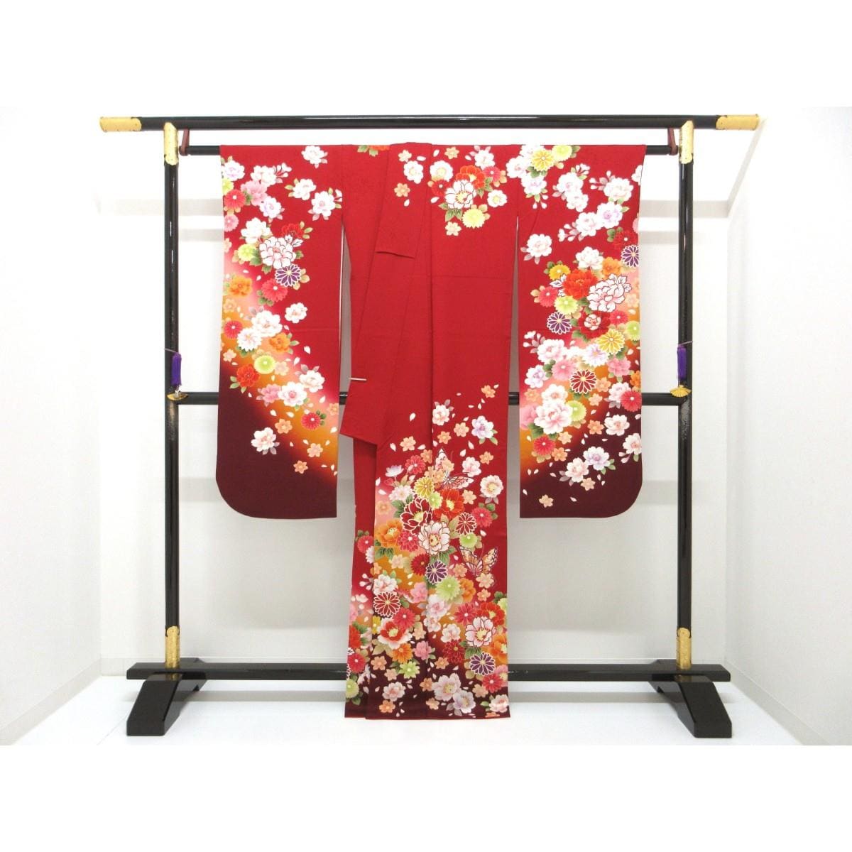 振袖　友禅加工　刺繍入り　ボカシ染