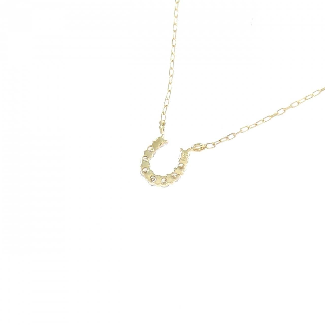 K18YG ホースシュー ダイヤモンド ネックレス 0.05CT