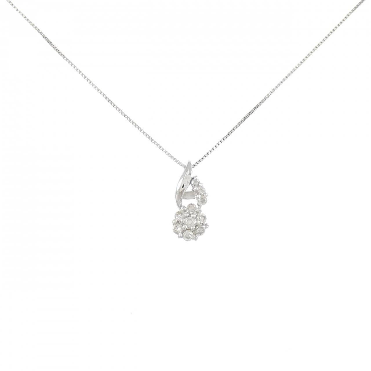 750WG/K18WG ダイヤモンド ネックレス 0.10CT