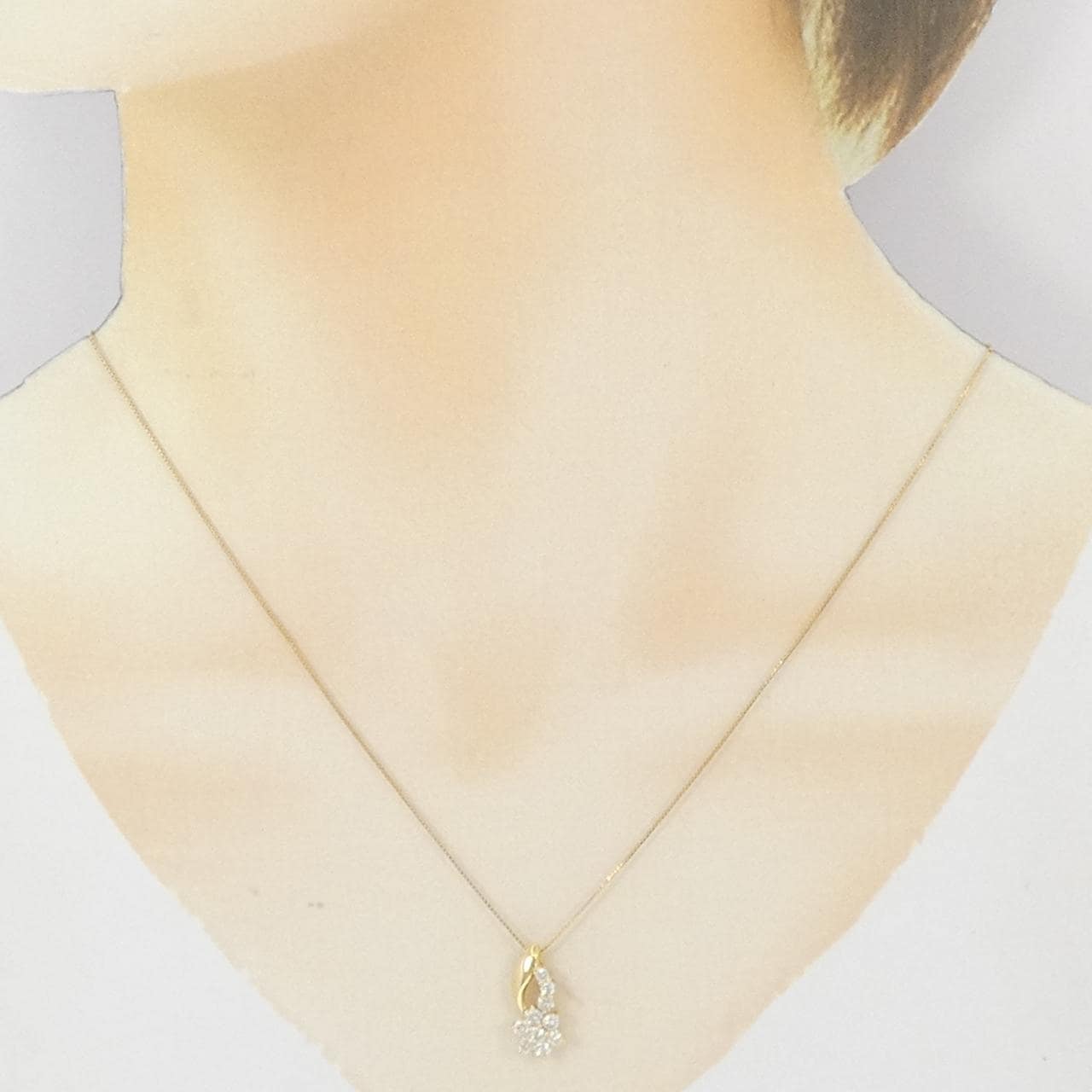 K18YG フラワー ダイヤモンド ネックレス 0.50CT