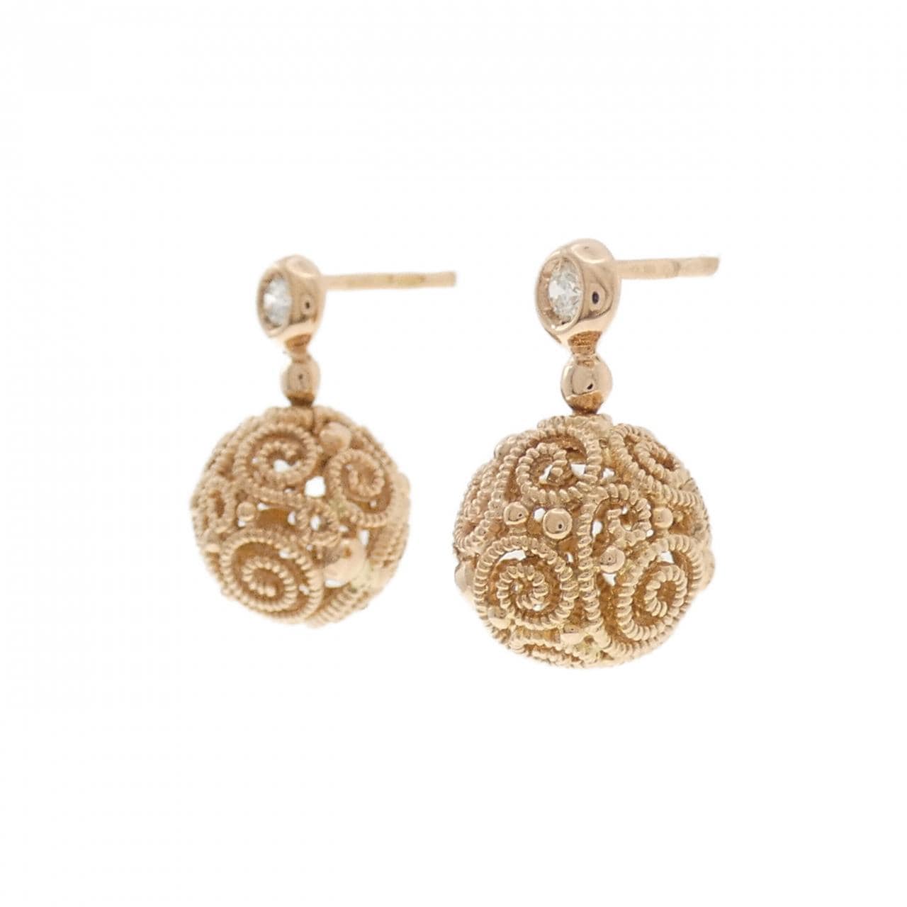 750PG ダイヤモンド ピアス
