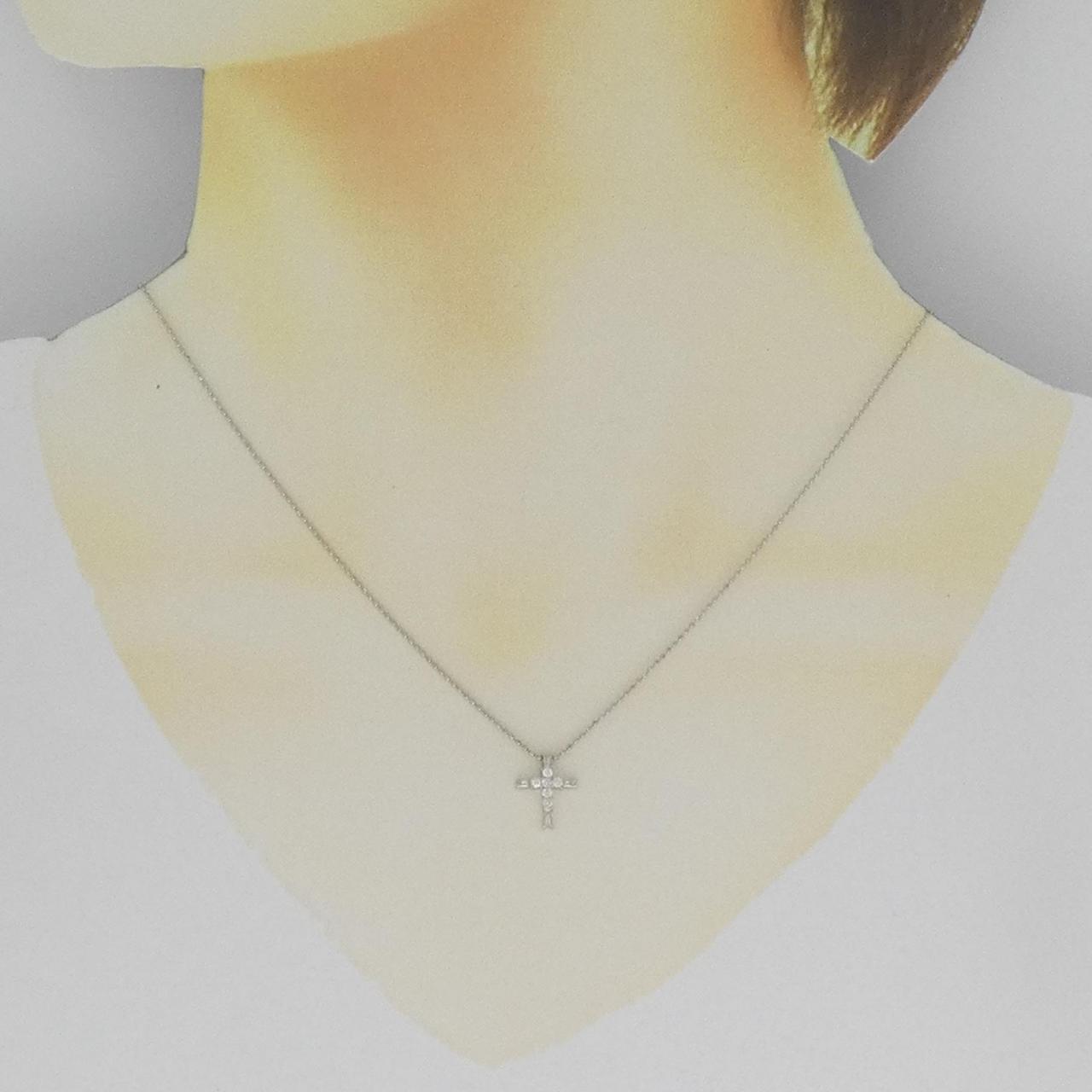 PT900/PT850 クロス ダイヤモンド ネックレス 0.08CT