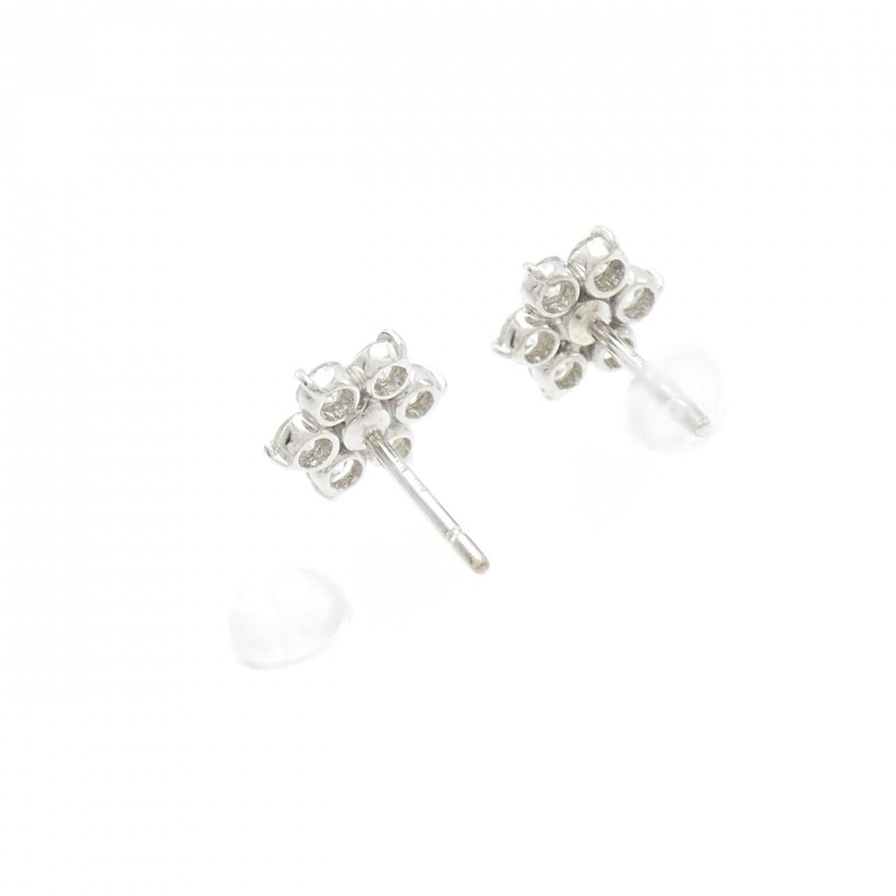 K18WG Flower Diamond Earrings 1.19CT