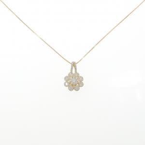 K18YG フラワー ダイヤモンド ネックレス 2.00CT