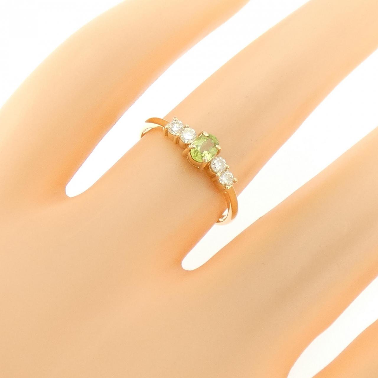 K18YG ペリドット リング 0.19CT