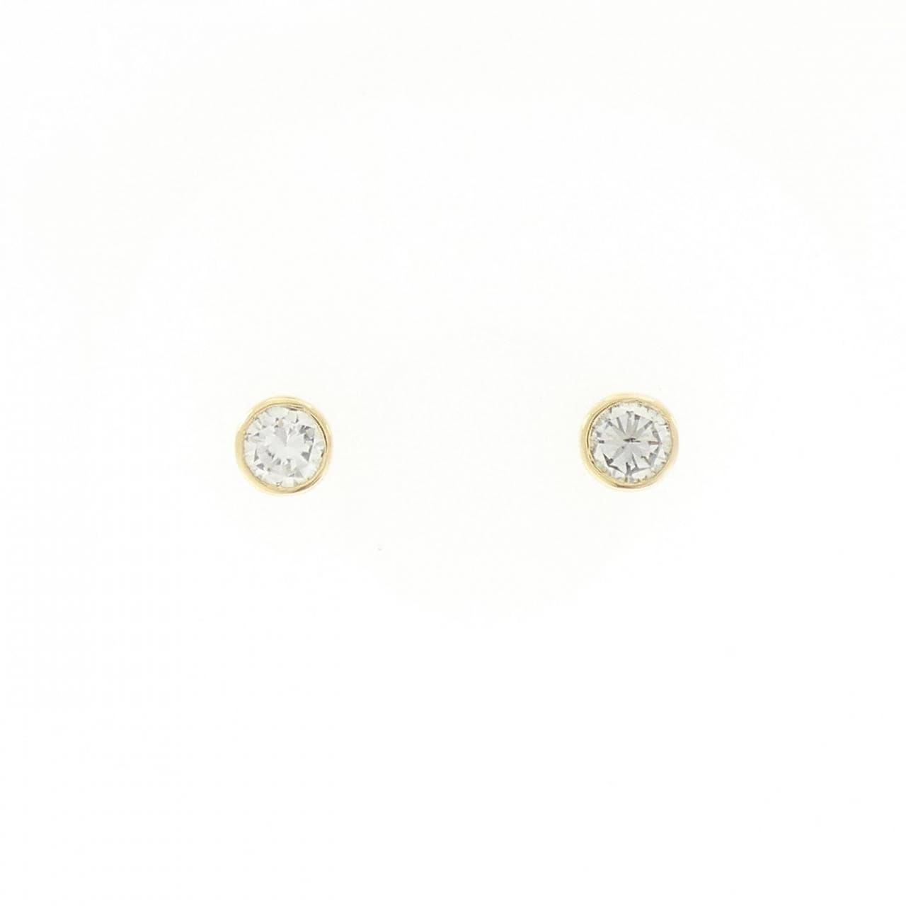 K18YG ソリティア ダイヤモンド ピアス 0.38CT
