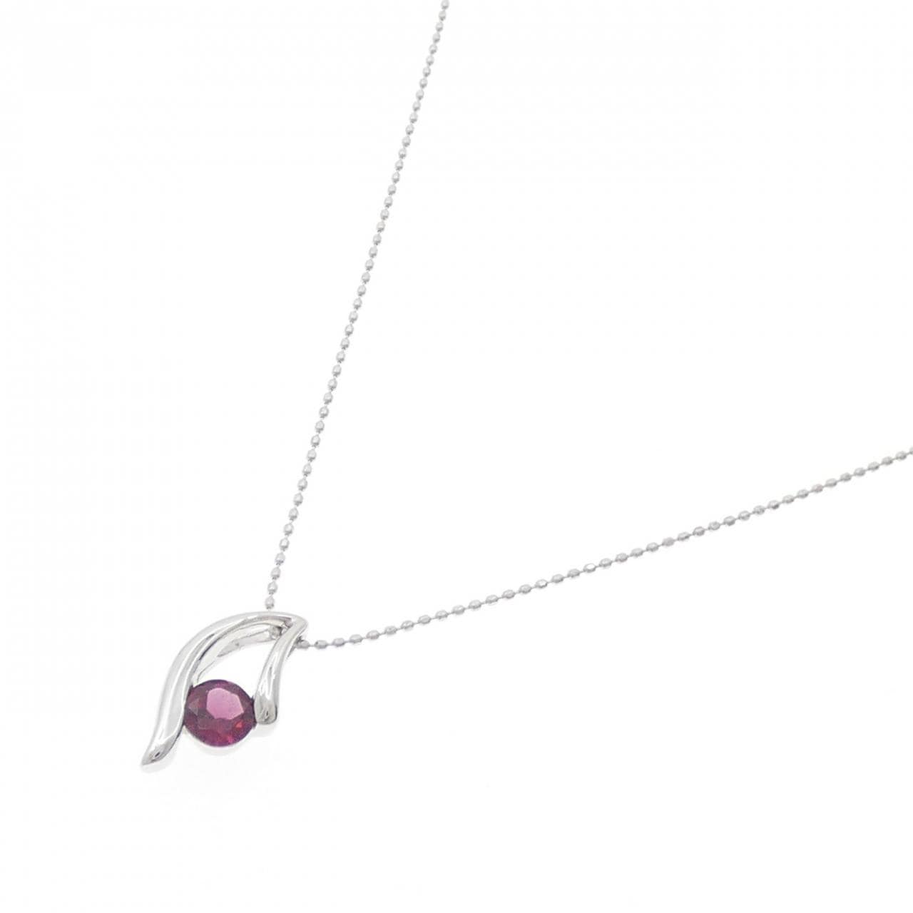 K18WG ガーネット ネックレス