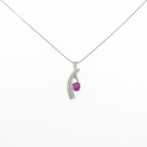 PT900/PT850 ルビー ネックレス 0.73CT