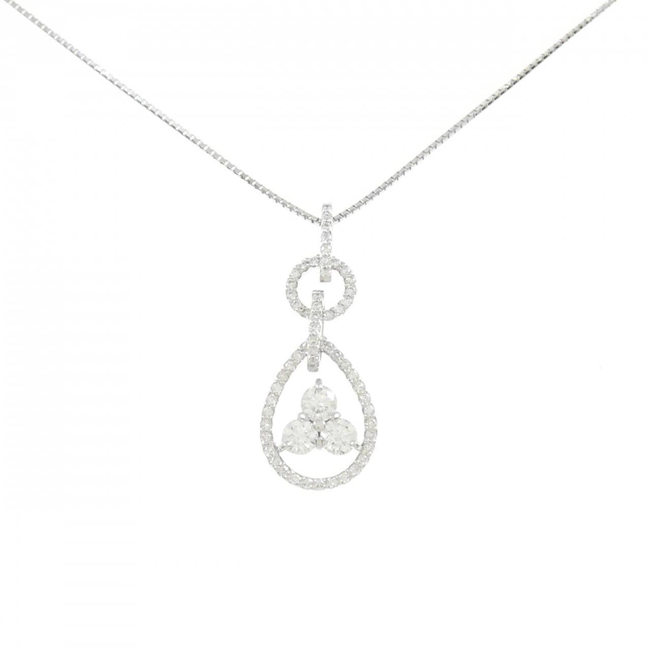 K18WG ダイヤモンド ネックレス 0.379CT