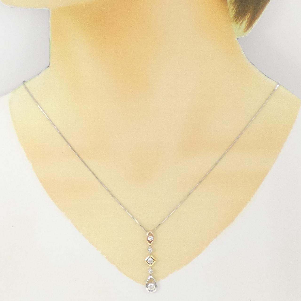 K18スリーカラー ダイヤモンド ネックレス 0.47CT