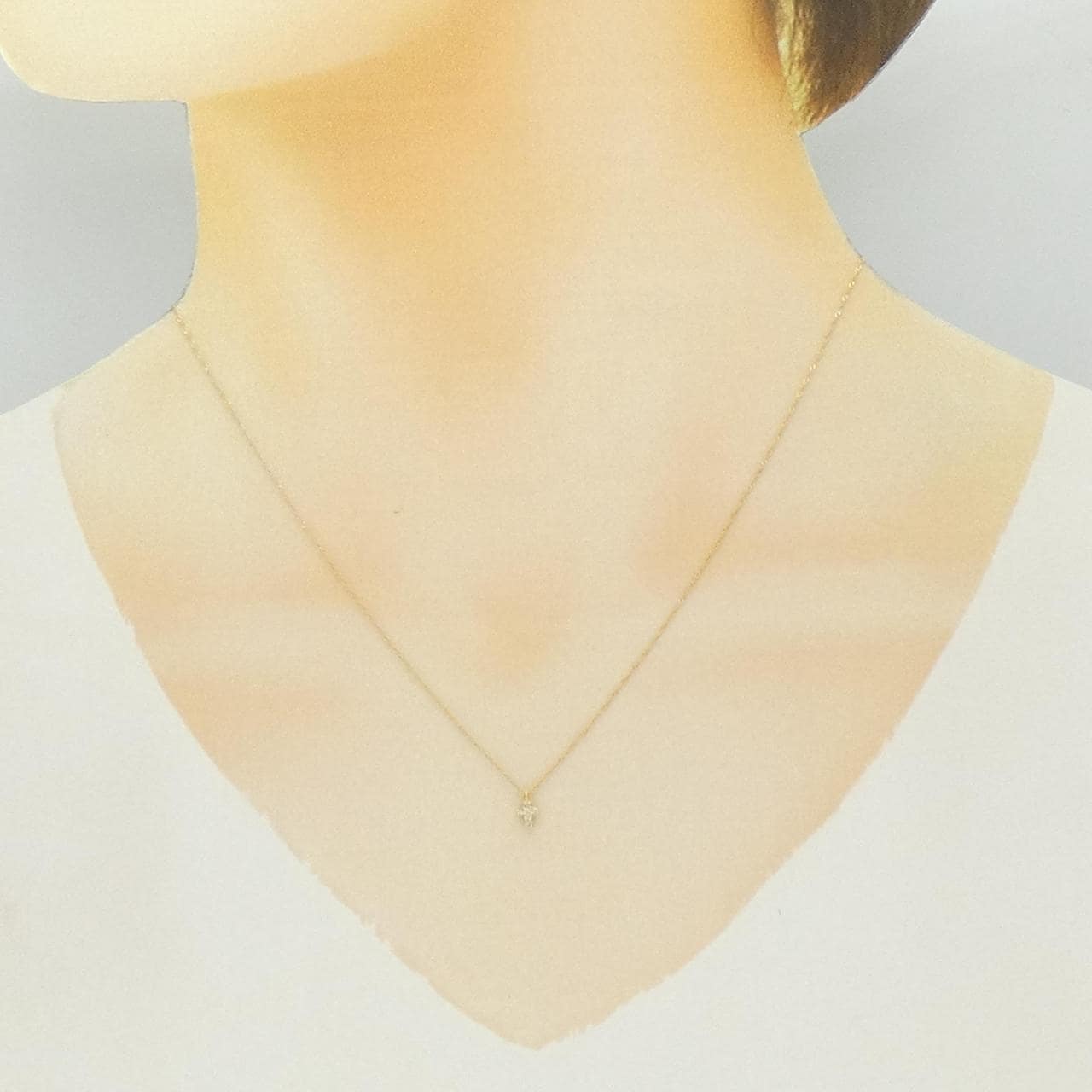 K18YG クロス ダイヤモンド ネックレス 0.03CT
