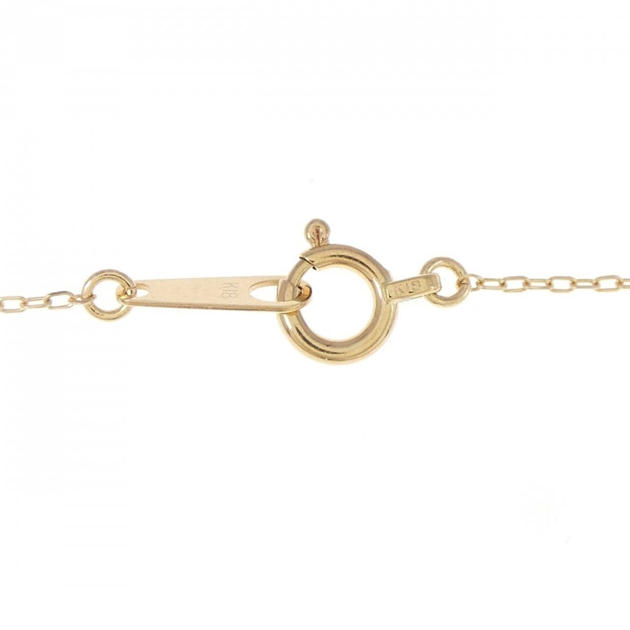 K18PG イニシャルF ダイヤモンド ネックレス 0.01CT
