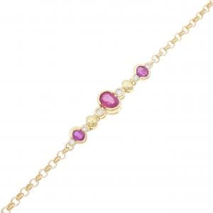 K18YG ルビー ブレスレット 1.21CT