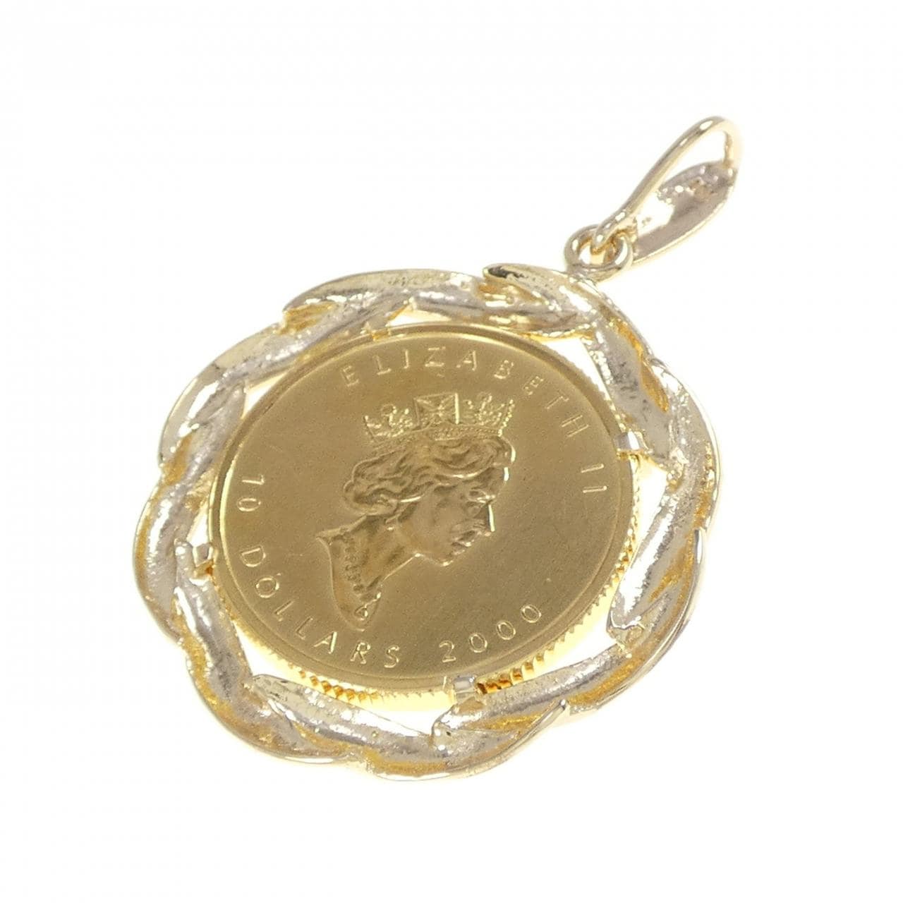 18KYG (frame) coin pendant