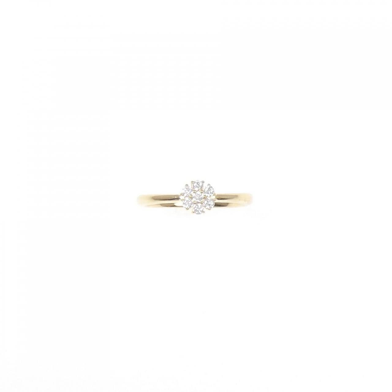 [Remake] K18YG Flower Diamond Ring 0.15CT