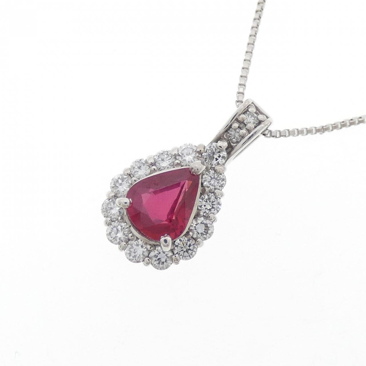 PT900/PT850 ルビー ネックレス 0.54CT