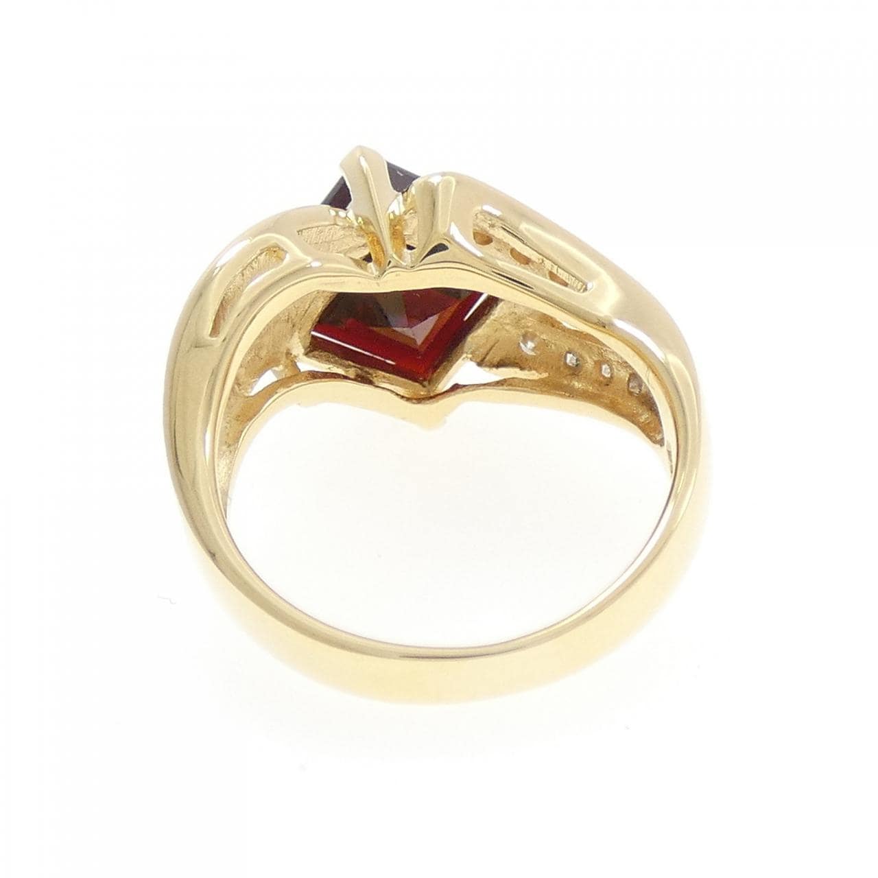K18YG ガーネット リング 4.74CT