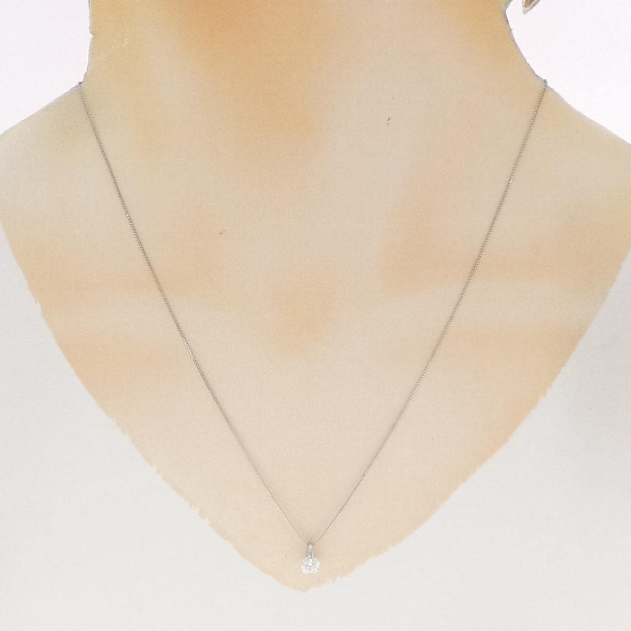 PT900/PT850 ソリティア ダイヤモンド ネックレス 0.335CT