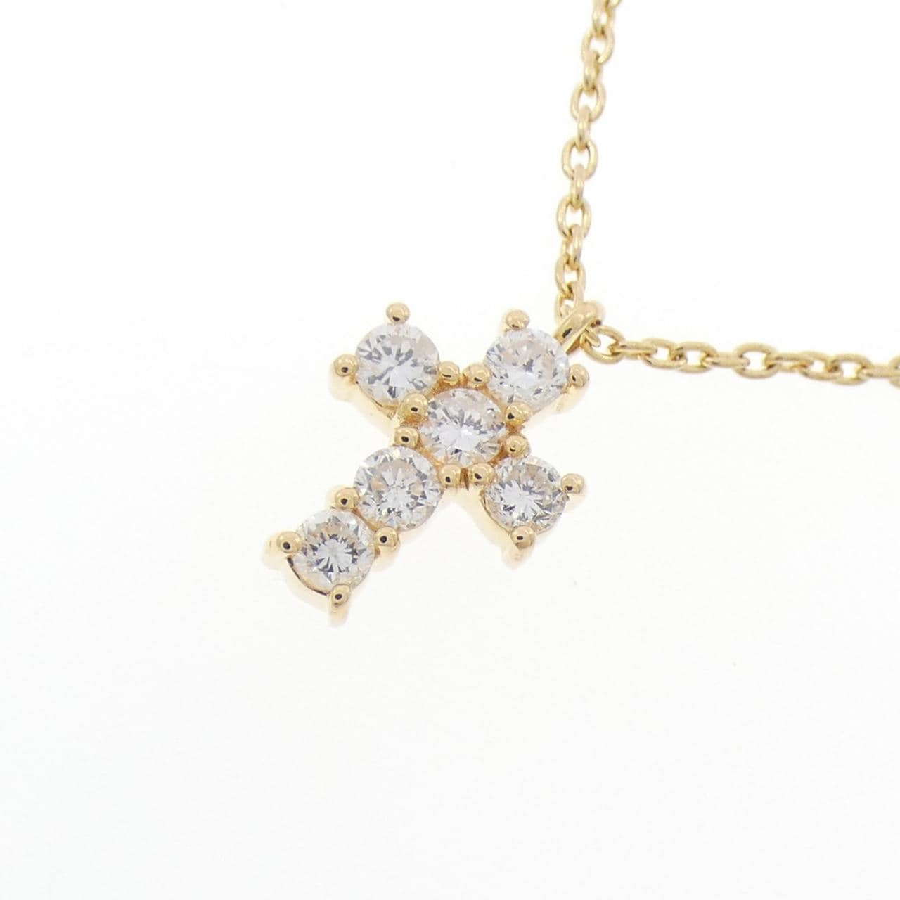 ヴァンドーム クロス ダイヤモンド ネックレス 0.18CT