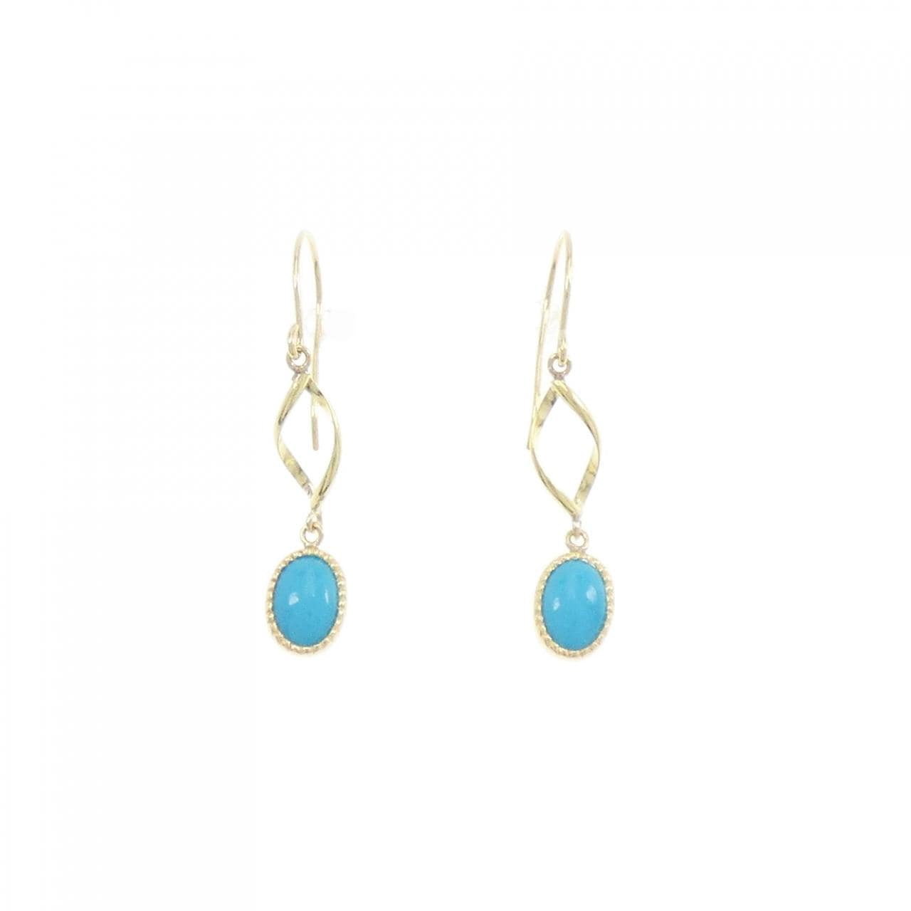 K18YG turquoise earrings