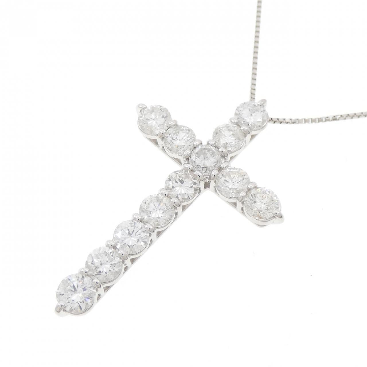 PT900/PT850 クロス ダイヤモンド ネックレス 3.14CT