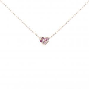 K18PG ハート サファイヤ ネックレス 0.09CT