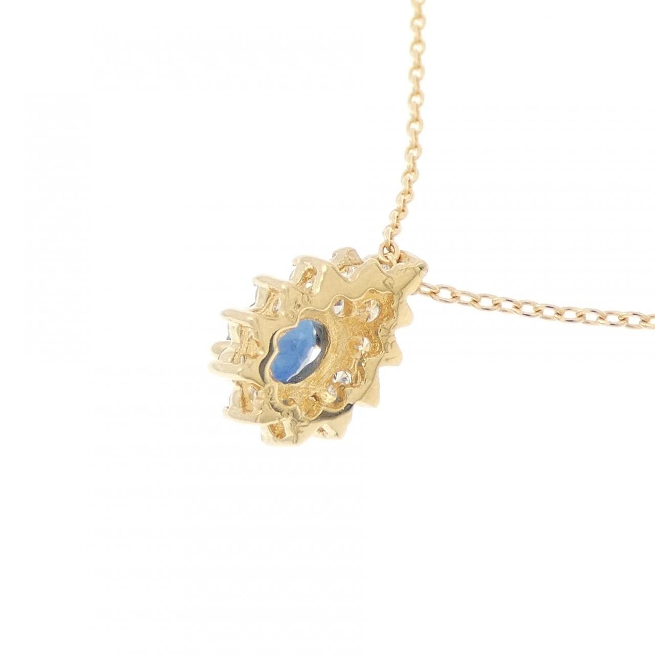 18KYG/K18YG サファイヤ ネックレス 0.452CT