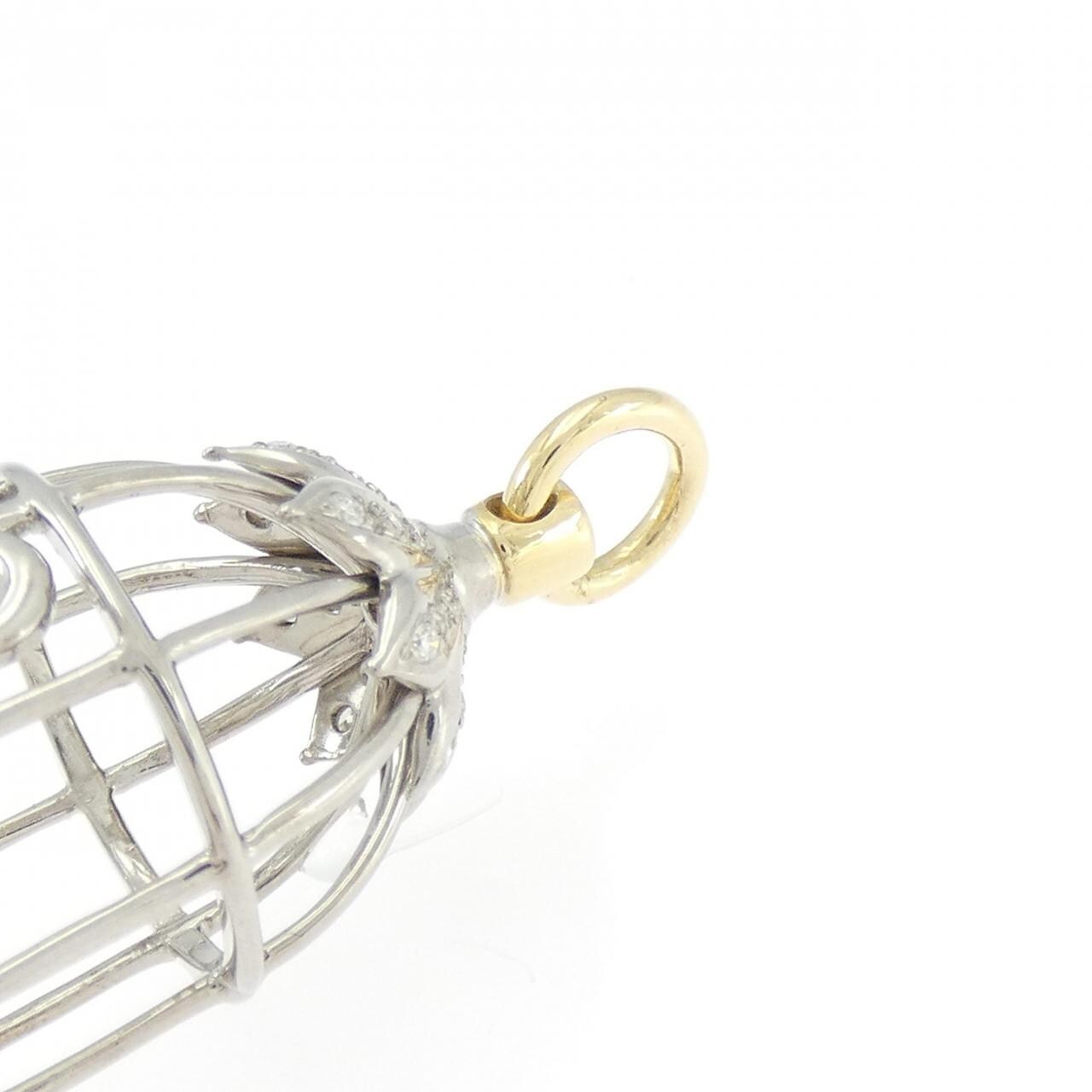 K18WG/K18YG ハート ダイヤモンド ペンダント 0.415CT