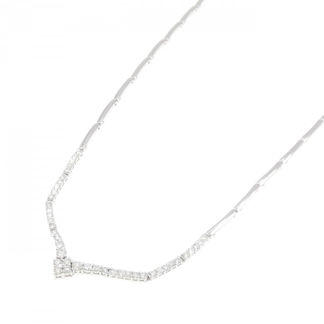 K18WG ダイヤモンド ネックレス 1.00CT