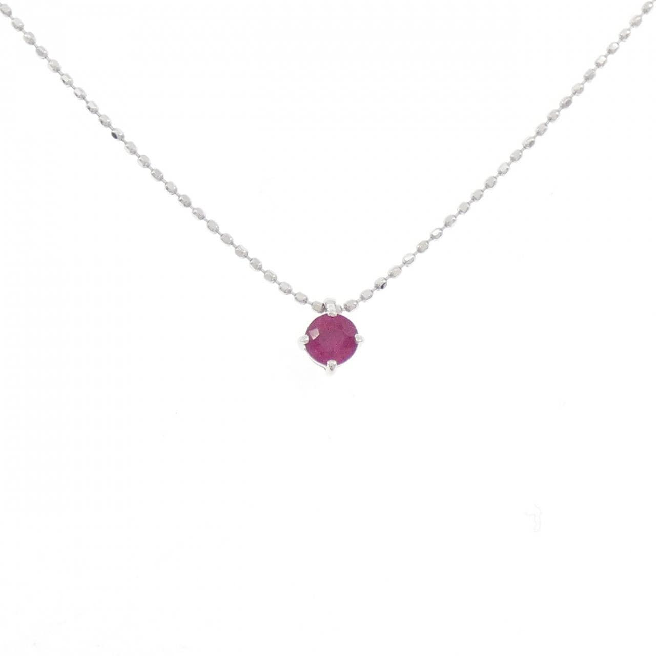 K14WG ルビー ネックレス