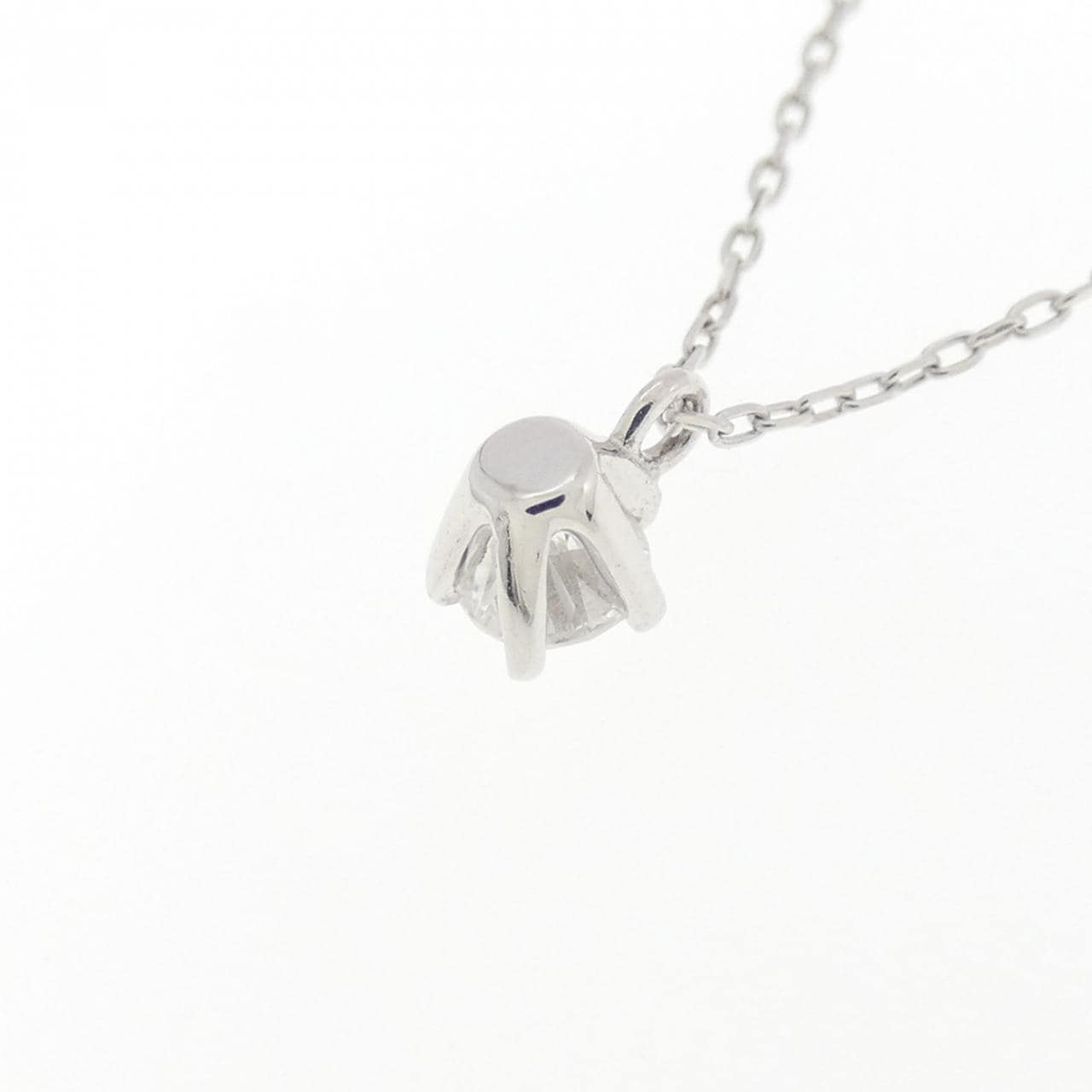 K18WG ソリティア ダイヤモンド ネックレス 0.128CT