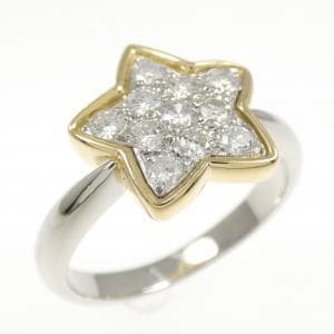 PT900/K18YG スター ダイヤモンド リング 0.373CT
