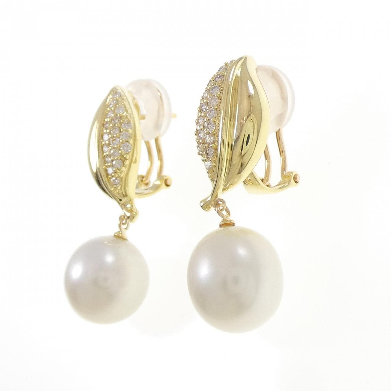 K18YG 白蝶パール ピアス/イヤリング 11.2mm