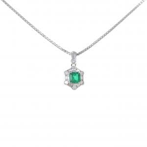 PT900/PT850 エメラルド ネックレス 0.56CT