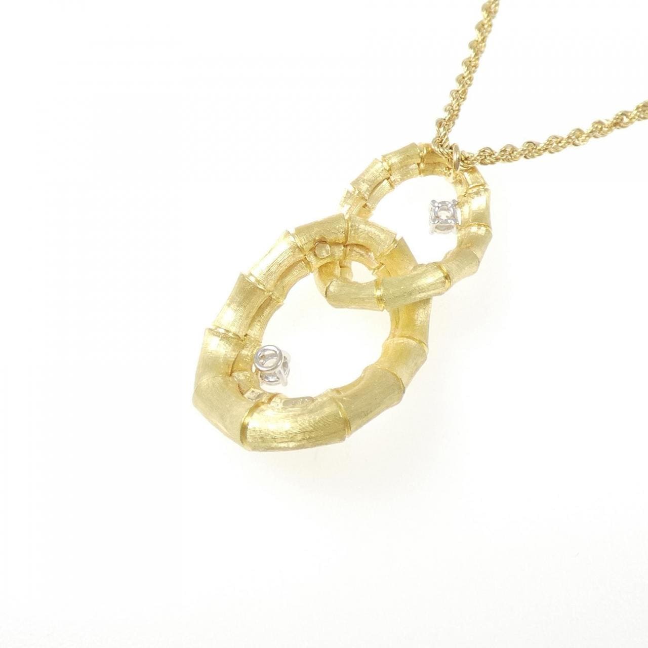 K18YG/K18WG ダイヤモンド ネックレス 0.28CT