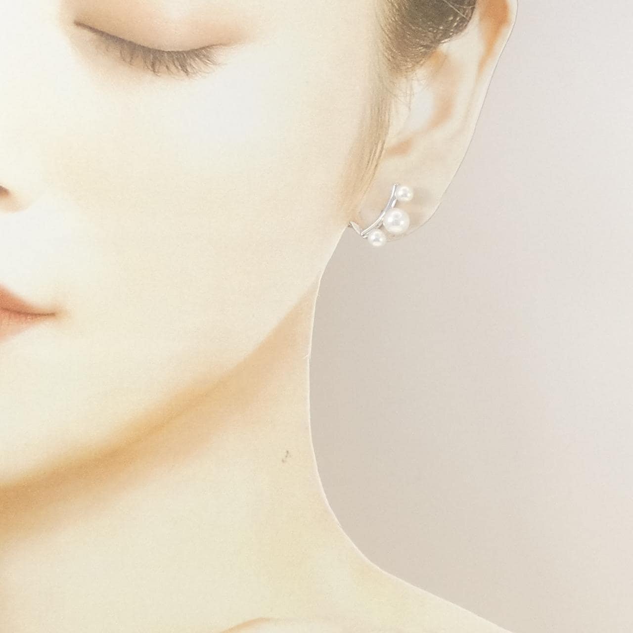 K18WG アコヤパール ピアス