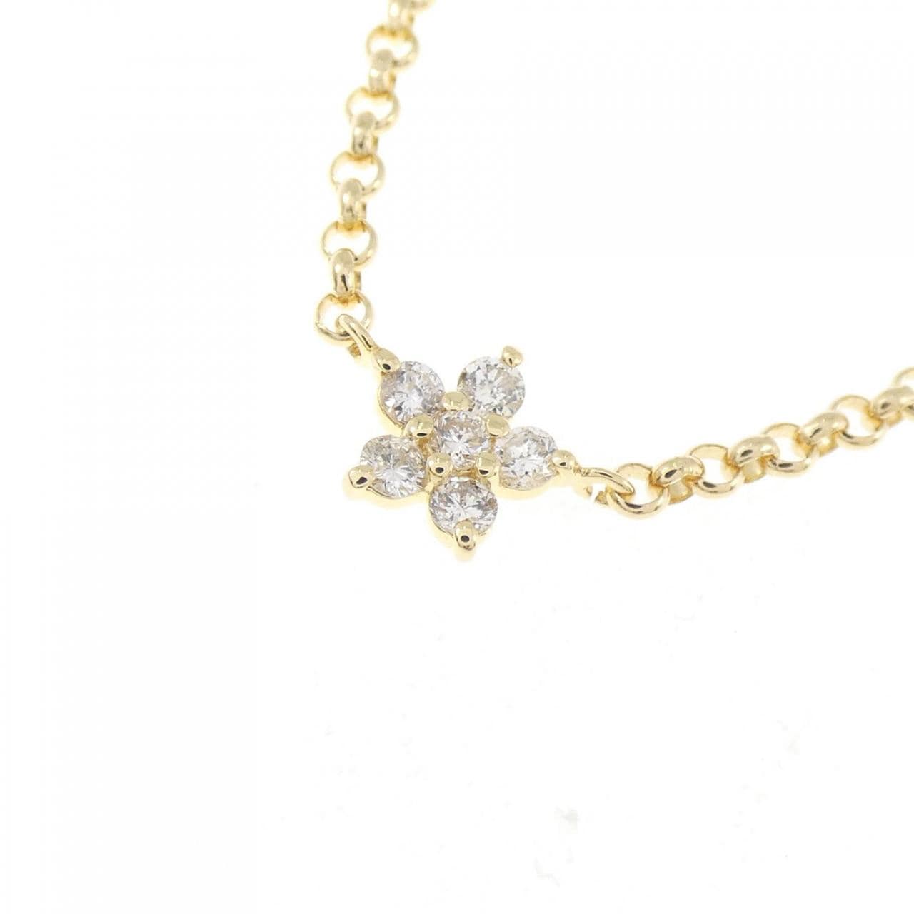 K18YG フラワー ダイヤモンド ネックレス 0.78CT