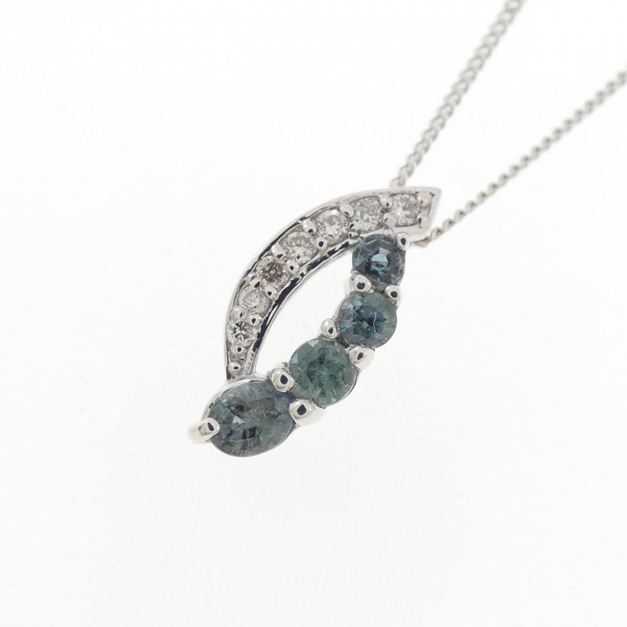 PT950/K18WG アレキサンドライト ネックレス 0.28CT
