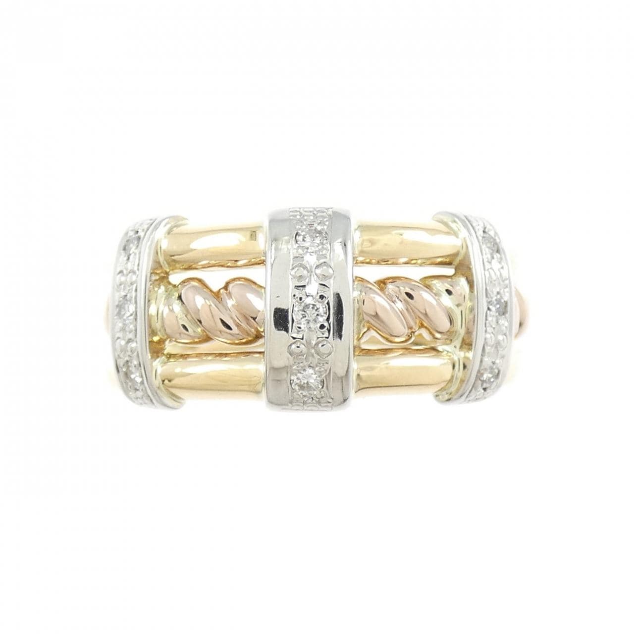 K18YG/PT900/K18PG Diamond Ring 0.09CT