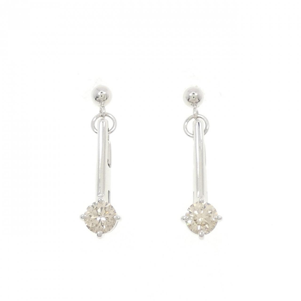 K18WG ダイヤモンド ピアス 0.659CT