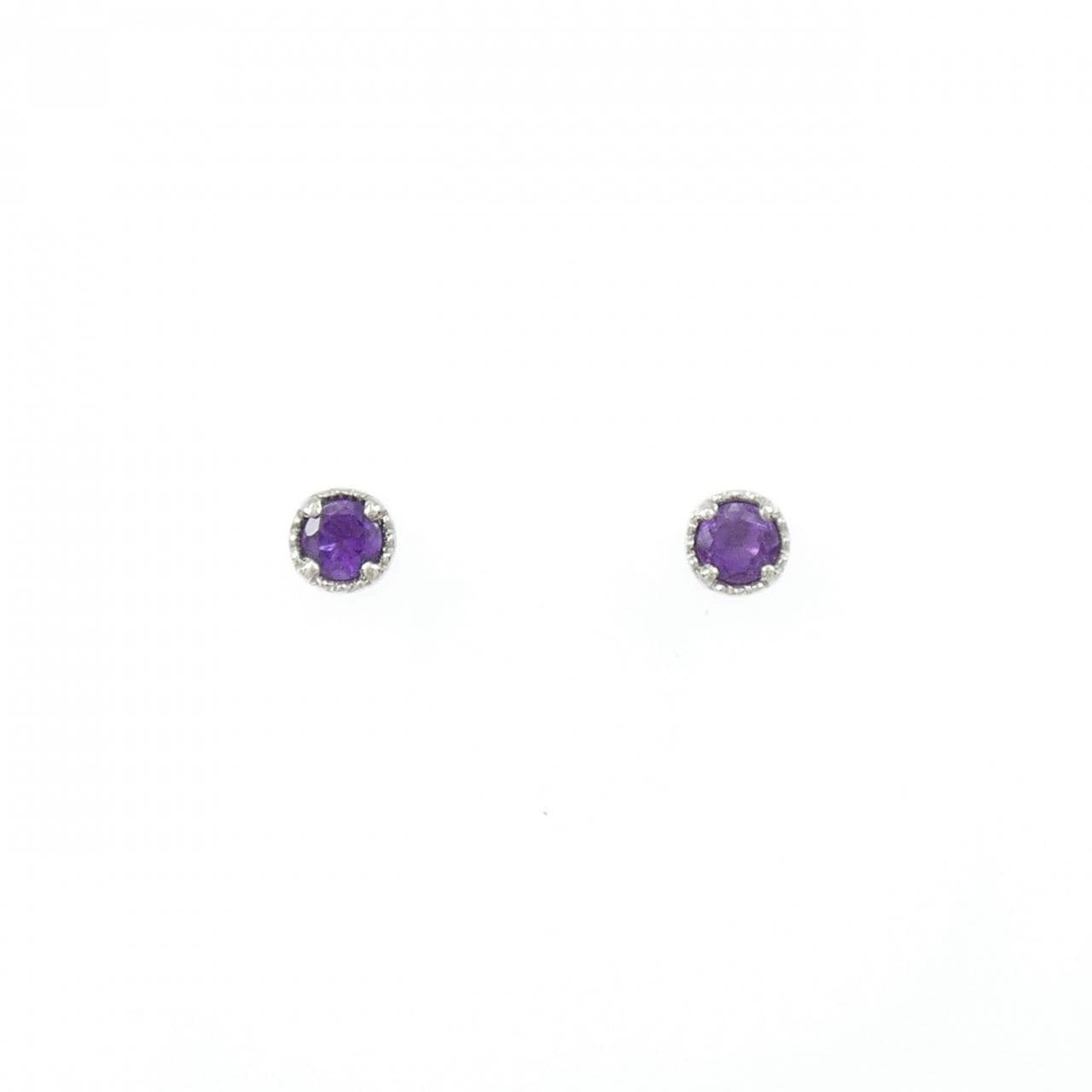 PT900 アメジスト ピアス