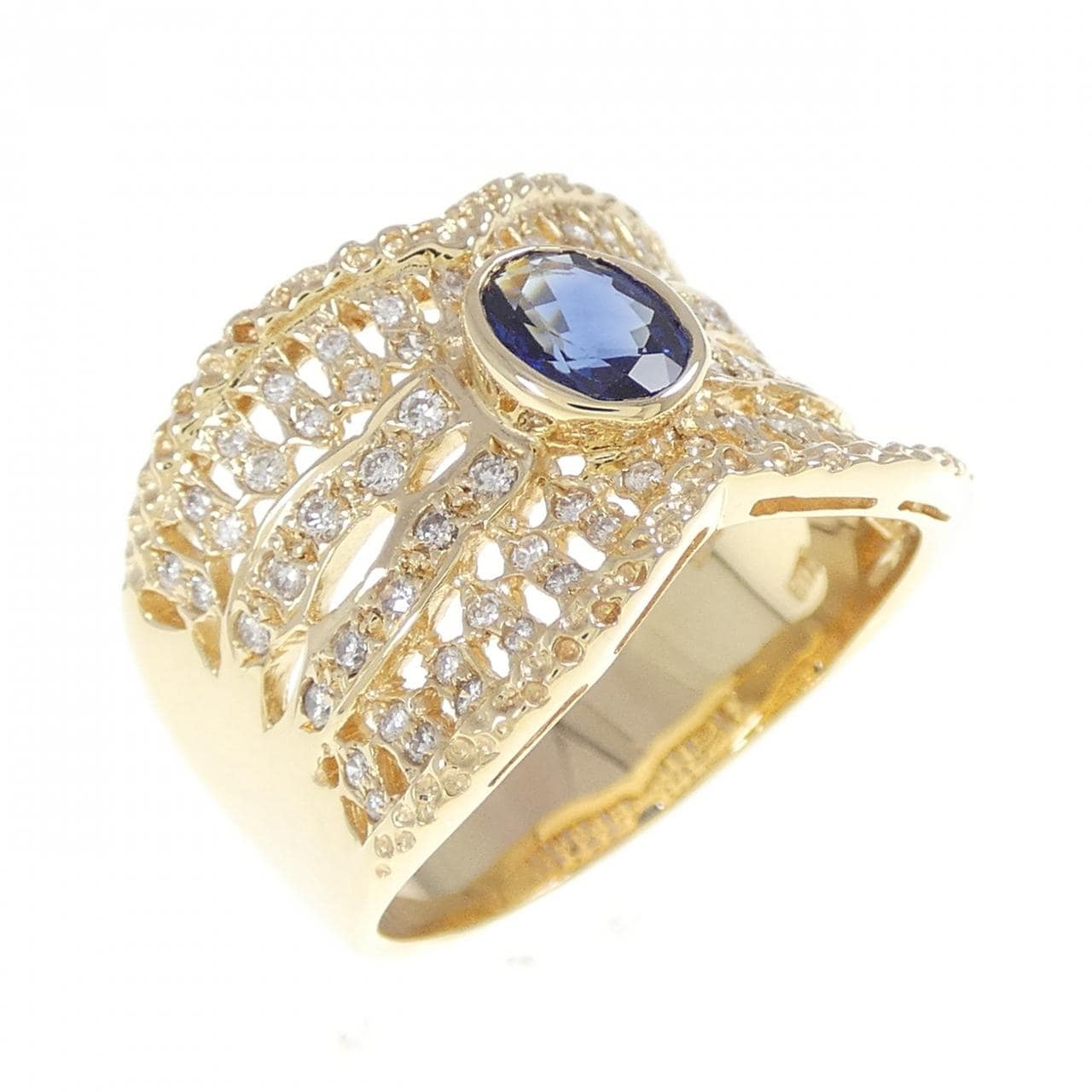 K18YG サファイヤ リング 0.76CT