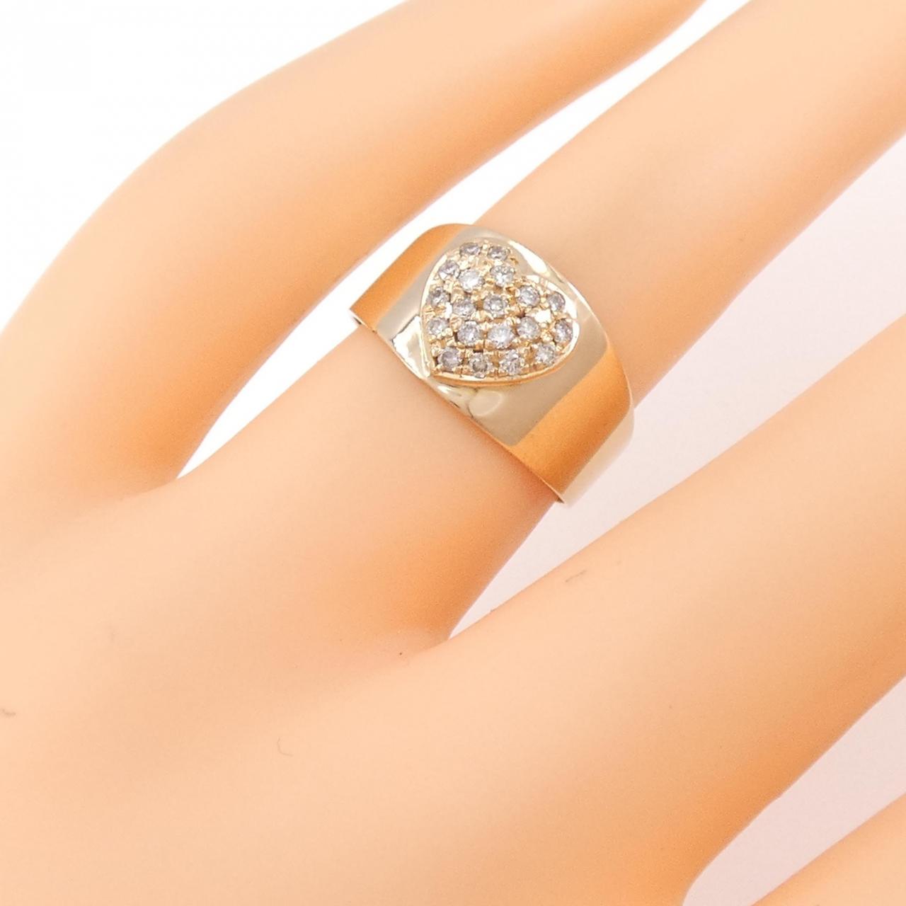 K18PG 心形钻石戒指 0.23CT