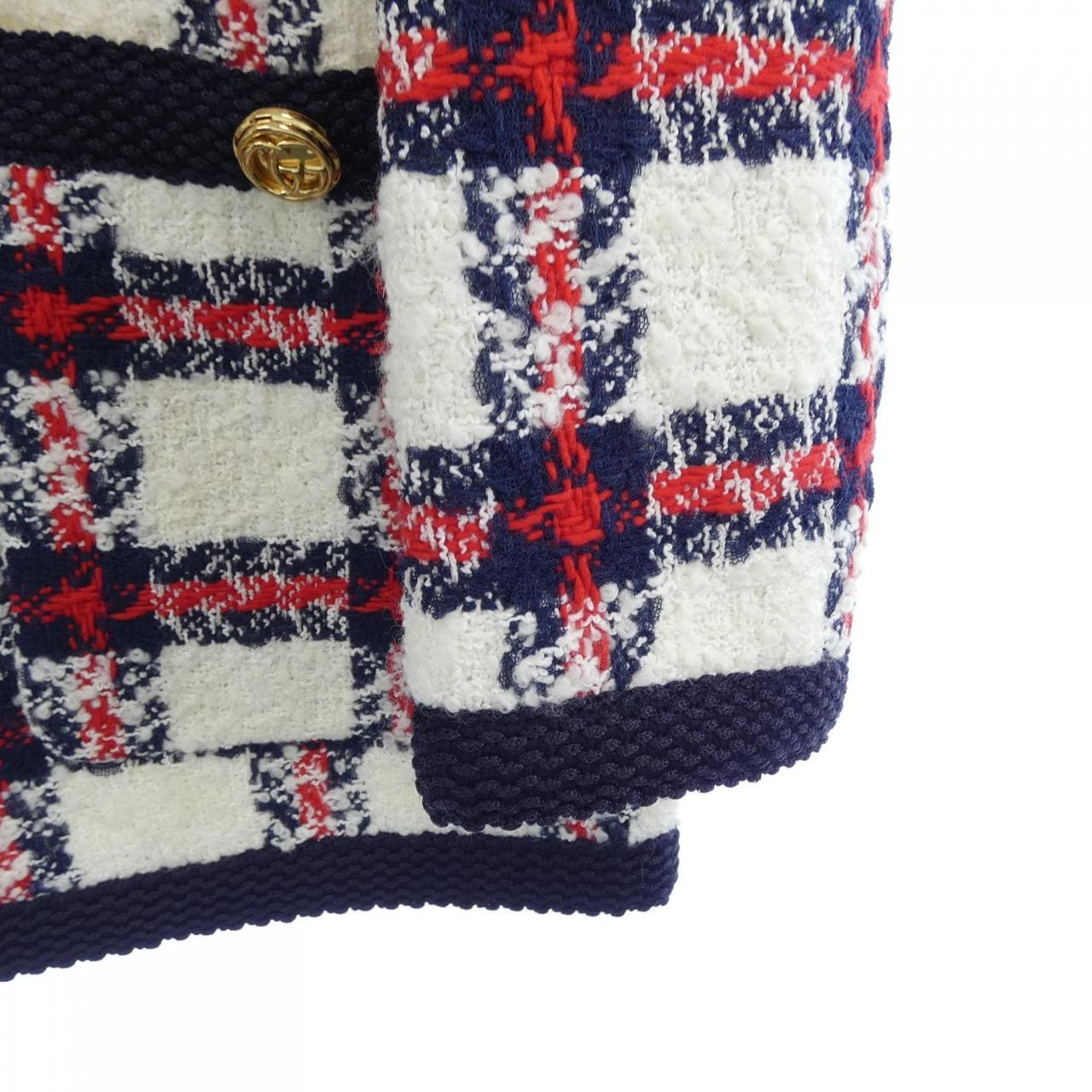 グッチ GUCCI チェック ツイード ジャケット 660820 ZAGLK ノーカラージャケット