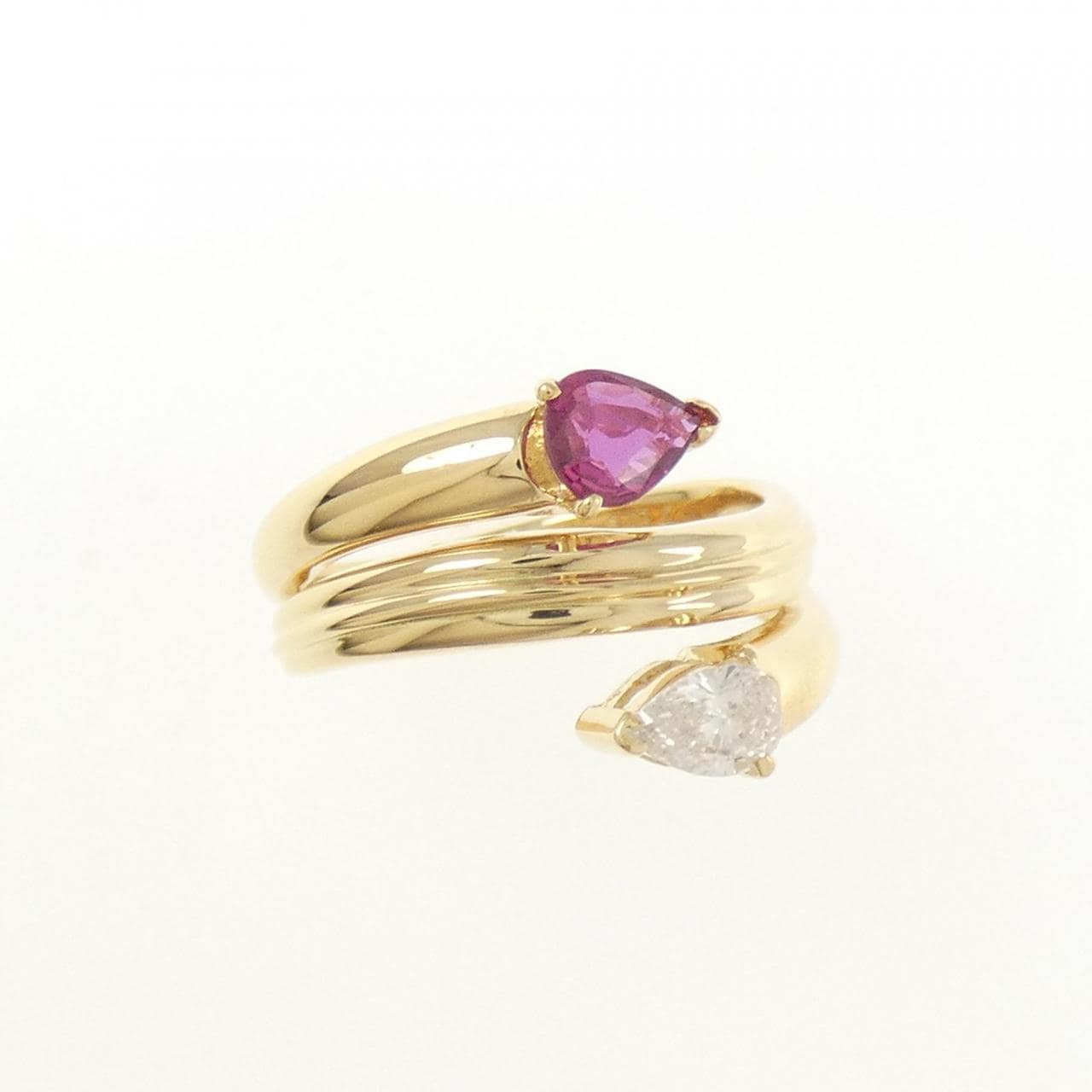 K18YG ルビー リング 0.34CT