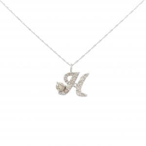 PT900/PT850 イニシャルH ダイヤモンド ネックレス 0.50CT