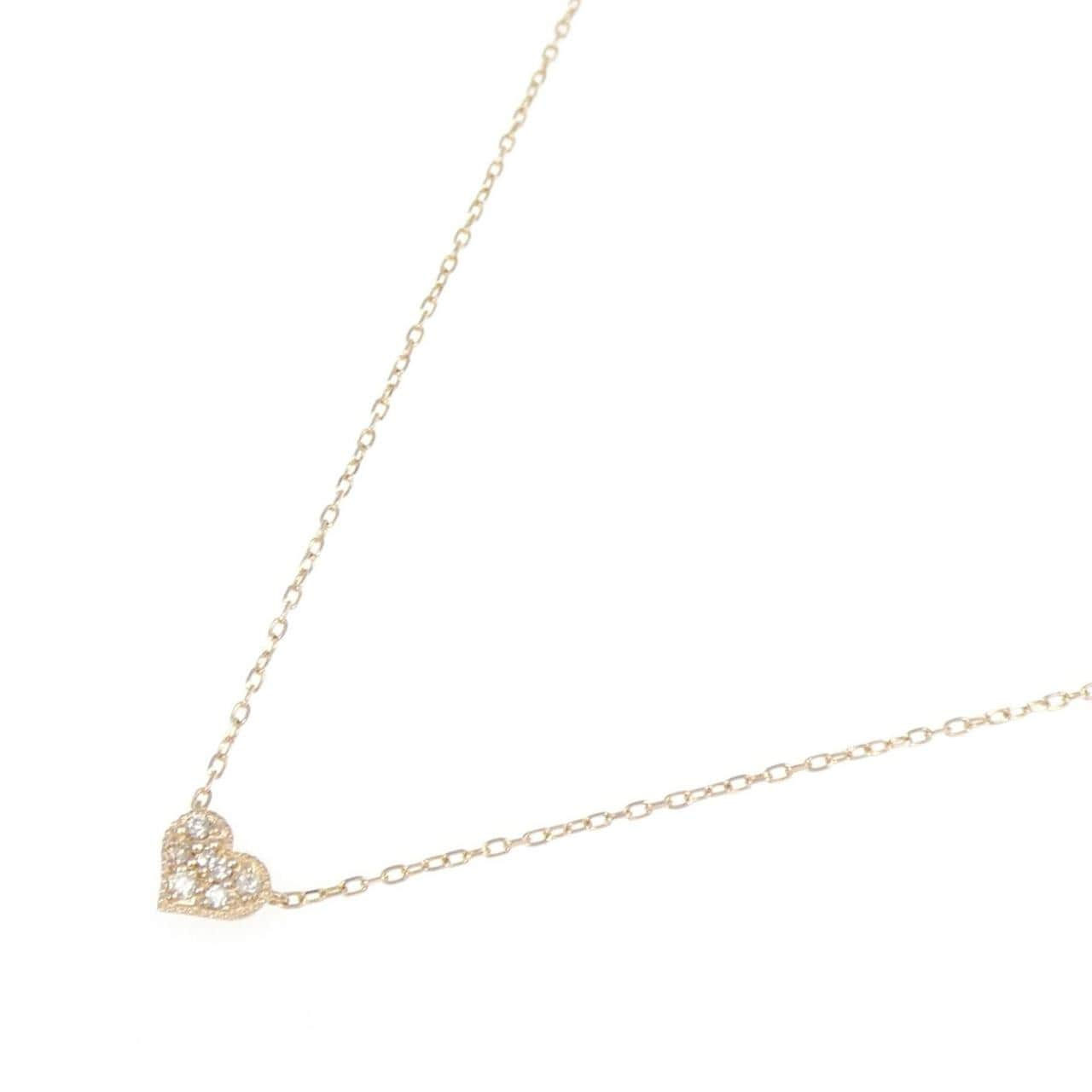 Agete Heart Diamond Necklace 0.04CT